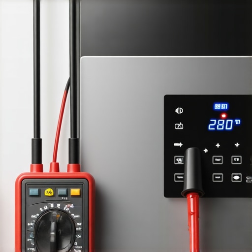 Testing a refrigerator control board with a multimeter to diagnose diagnostic error codes.