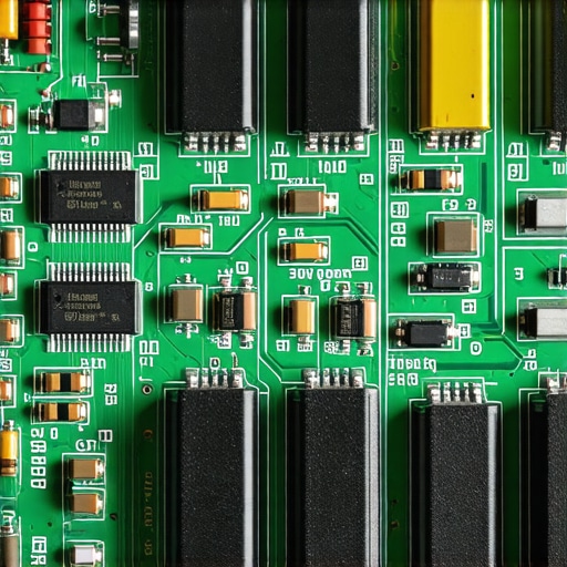 An electronic control board from a modern kitchen appliance showing intricate circuitry and microchips during a diagnostic inspection