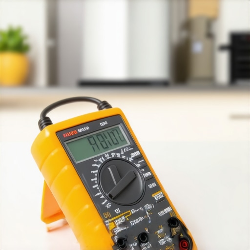 Multimeter testing an oven sensor Measuring resistance on an oven temperature sensor