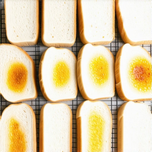A tray of sliced bread in an oven illustrating uneven heat distribution for calibration.
