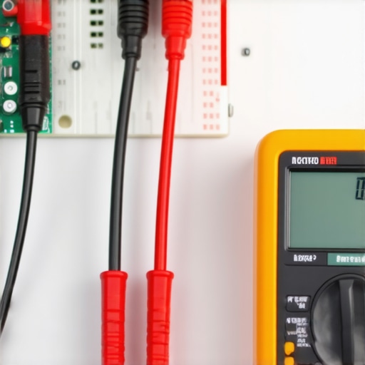 Technician using a multimeter to diagnose a refrigerator control board failure.