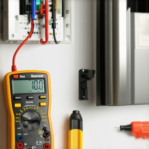 High-quality multimeter and tools for refrigerator and oven diagnostics on a kitchen counter.