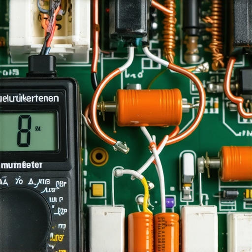 Professional Diagnostic Testing on a Refrigerator Control Board Close-up of a technician using a multimeter to diagnose a circuit board issue on a modern appliance.