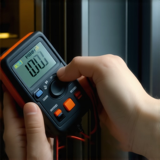 A digital multimeter testing an oven element for continuity to diagnose heating issues.