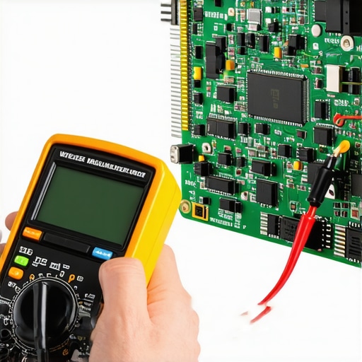 Technician using a multimeter to diagnose a refrigerator control board failure.