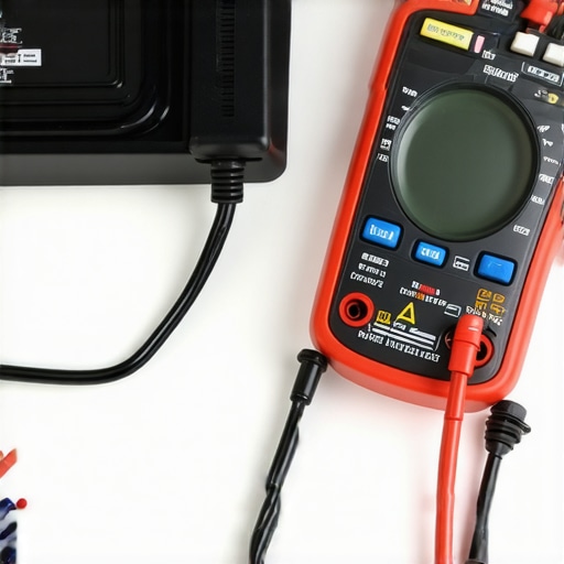 Professional Tools for Appliance Diagnostics A digital multimeter testing a kitchen appliance component for continuity.
