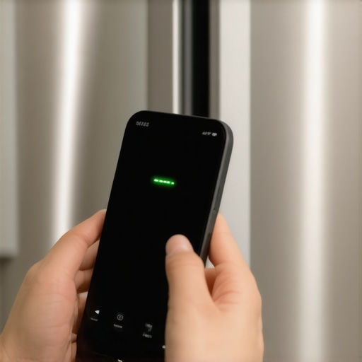 A homeowner recording a blinking LED error code on a refrigerator circuit board for DIY diagnostics.