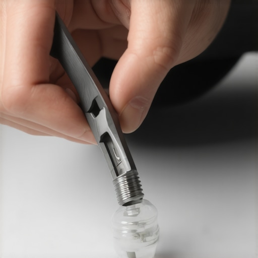 Close-up of needle-nose pliers extracting a broken lightbulb from an oven socket.