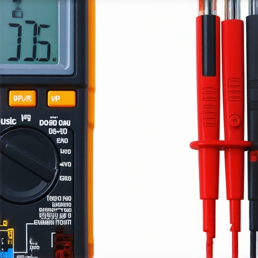 A technician using a digital multimeter to test an oven heating element for continuity.