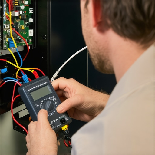 Testing Appliance Control Board Components Technician using a multimeter to diagnose a kitchen range control board
