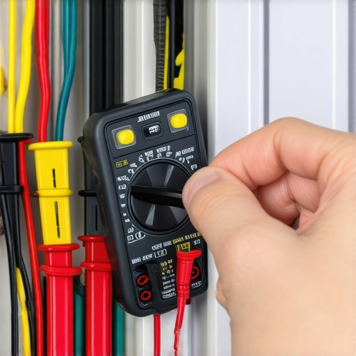 Close-up of a digital multimeter used for refrigerator diagnostics.
