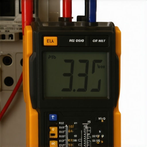 A digital multimeter being used to diagnose an oven heating element for continuity.