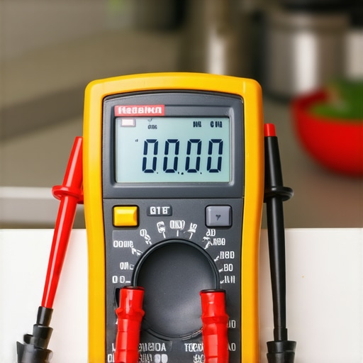 Hands using a multimeter to test the electrical resistance of a gas oven igniter