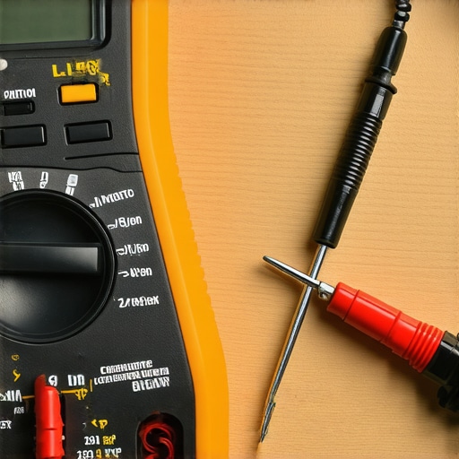 A digital multimeter being used to test the resistance of a kitchen oven temperature sensor.