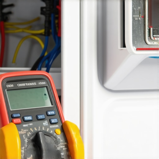 Testing Refrigerator Components with a Multimeter A technician using a digital multimeter to diagnose a refrigerator defrost heater to fix a warm fridge.