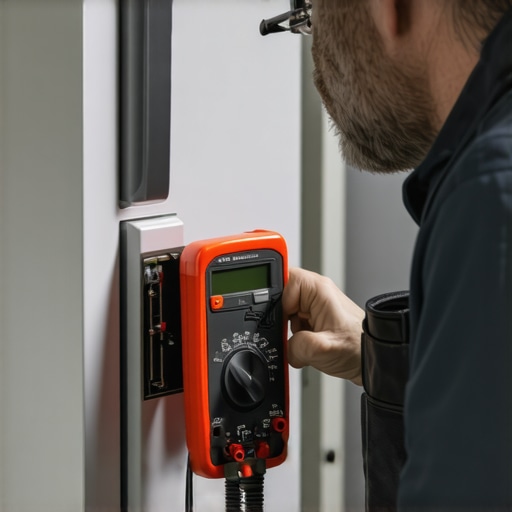 A close-up of a technician performing advanced diagnostics on a refrigerator electrical component.