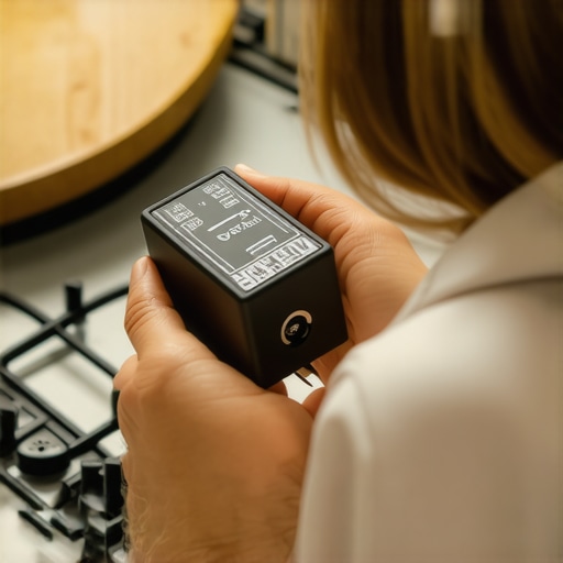 Hands holding a black refrigerator start relay for a diagnostic test