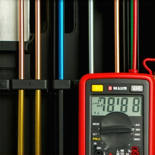 Professional digital multimeter being used to diagnose a faulty oven heating element for continuity.