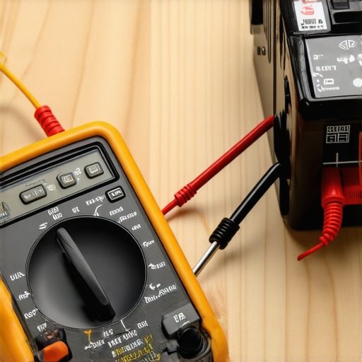 Close-up of testing a refrigerator component with a digital multimeter
