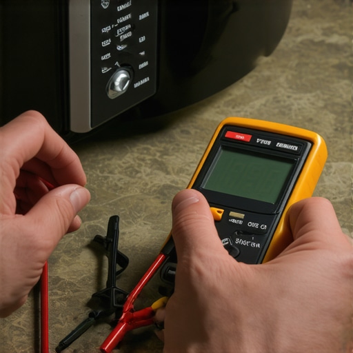 Testing refrigerator components with a multimeter for warranty evidence A digital multimeter being used to diagnose a refrigerator failure to provide proof for a warranty appeal.
