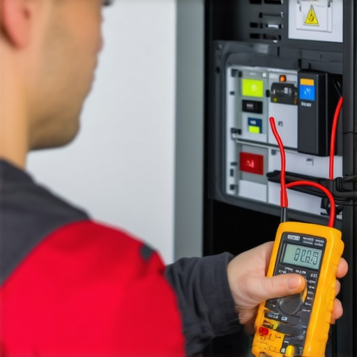 Testing refrigerator compressor resistance with a multimeter Close-up of multimeter probes on refrigerator compressor electrical terminals