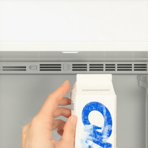 The Refrigerator Three-Finger Airflow Rule Demonstrating how to maintain a three-finger gap between food and refrigerator vents for better airflow.