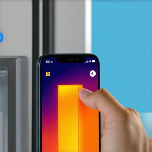 Thermal camera showing heat leakage from a refrigerator door seal