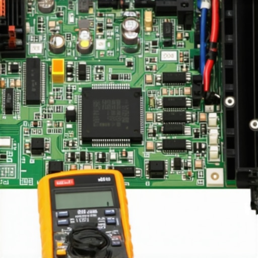 Troubleshooting an Oven Control Board An oven control board being tested with a multimeter to find faulty components.