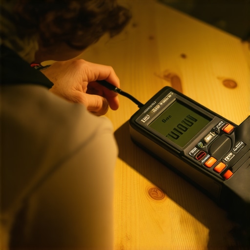 Close up of digital multimeter testing an oven heating element