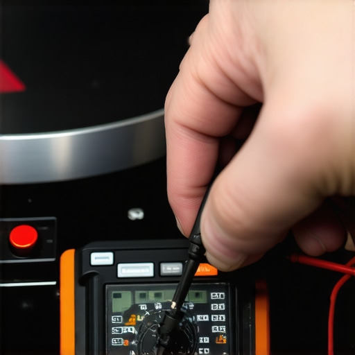 Technician testing induction stove coil continuity with a multimeter